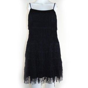 H&M Black Fringed mini Dress
